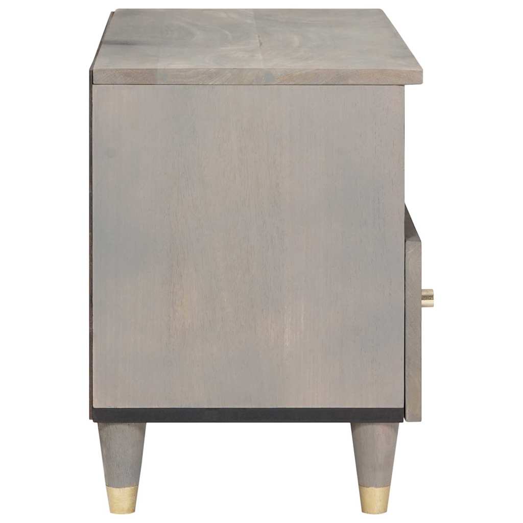 TV Cabinet with Drawer Grey 70 x 33 x 46 cm Solid Mango Wood