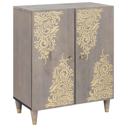 Sideboard Grey and Gold 60 x 33 x 75 cm Solid Mango Wood