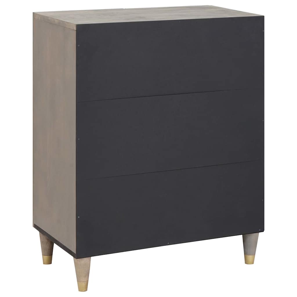 Sideboard Grey and Gold 60 x 33 x 75 cm Solid Mango Wood