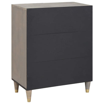 Sideboard Grey and Gold 60 x 33 x 75 cm Solid Mango Wood