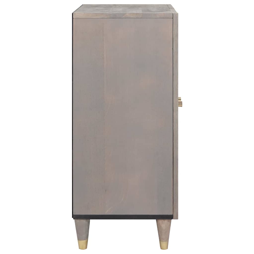 Sideboard Grey and Gold 60 x 33 x 75 cm Solid Mango Wood