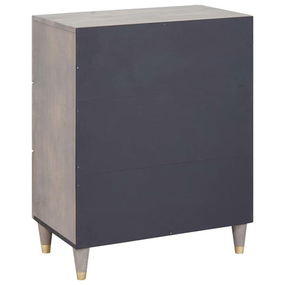 Sideboard Grey and Gold 60 x 33 x 75 cm Solid Mango Wood
