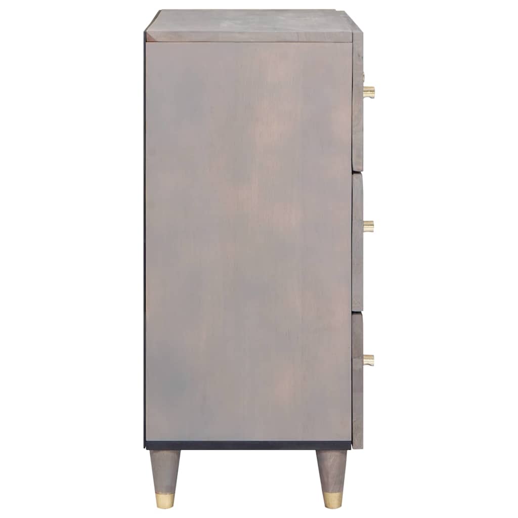 Sideboard Grey and Gold 60 x 33 x 75 cm Solid Mango Wood