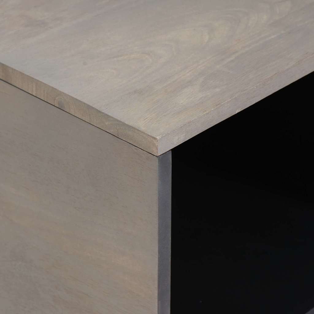Coffee Table Grey 80 x 50 x 40 cm Solid Mango Wood