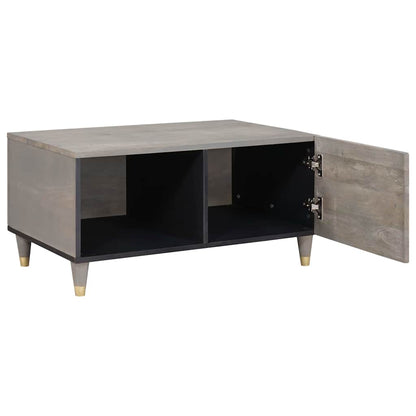 Coffee Table Grey 80 x 50 x 40 cm Solid Mango Wood