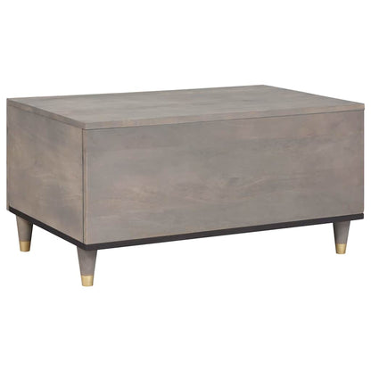 Coffee Table Grey 80 x 50 x 40 cm Solid Mango Wood