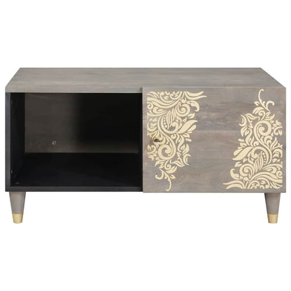 Coffee Table Grey 80 x 50 x 40 cm Solid Mango Wood
