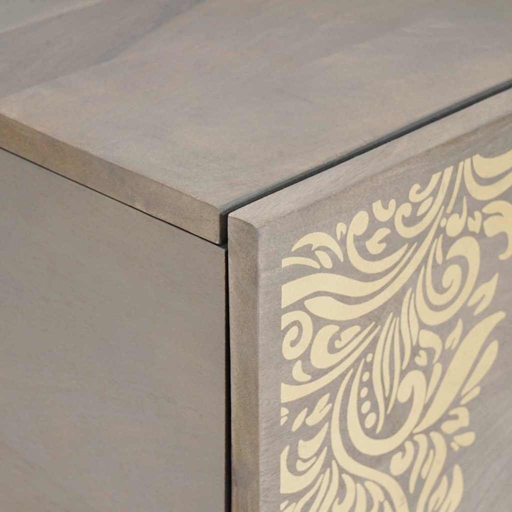 Coffee Table Grey 80 x 50 x 40 cm Solid Mango Wood