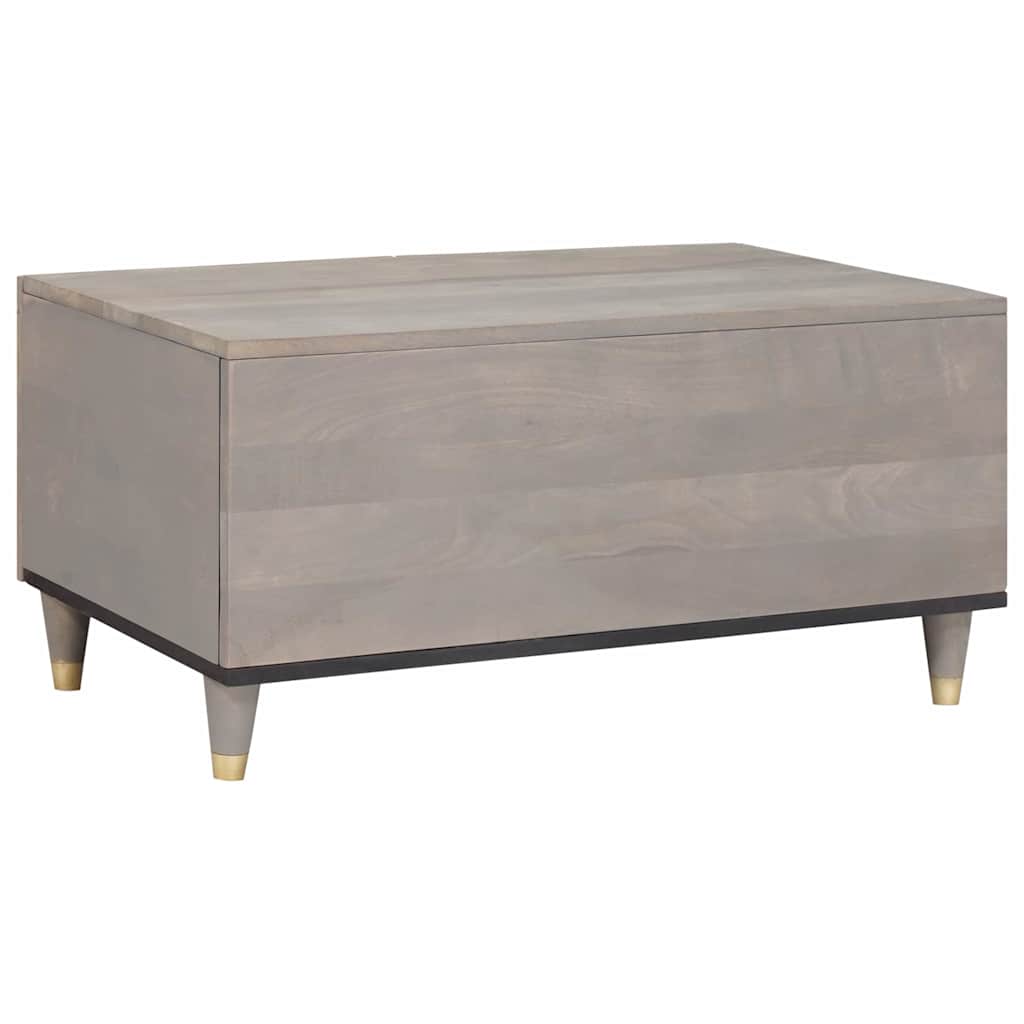 Coffee Table Grey 80 x 50 x 40 cm Solid Mango Wood