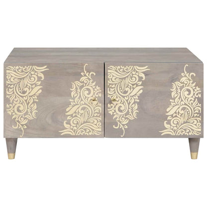 Coffee Table Grey 80 x 50 x 40 cm Solid Mango Wood