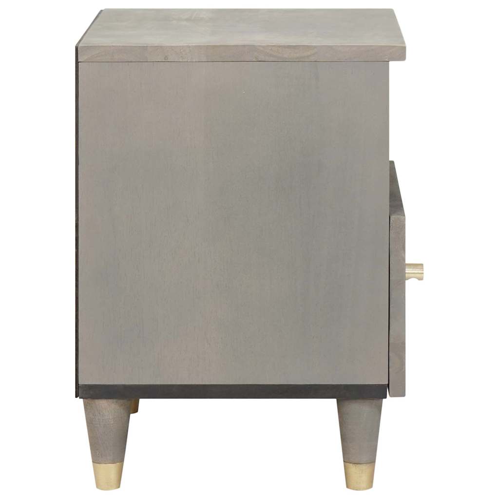 Bedside Cabinet 2 pcs Grey 40 x 33 x 46 cm Solid Mango Wood