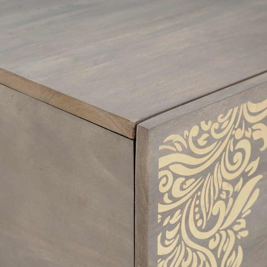 Coffee Table Grey 100 x 54 x 40 cm Solid Mango Wood