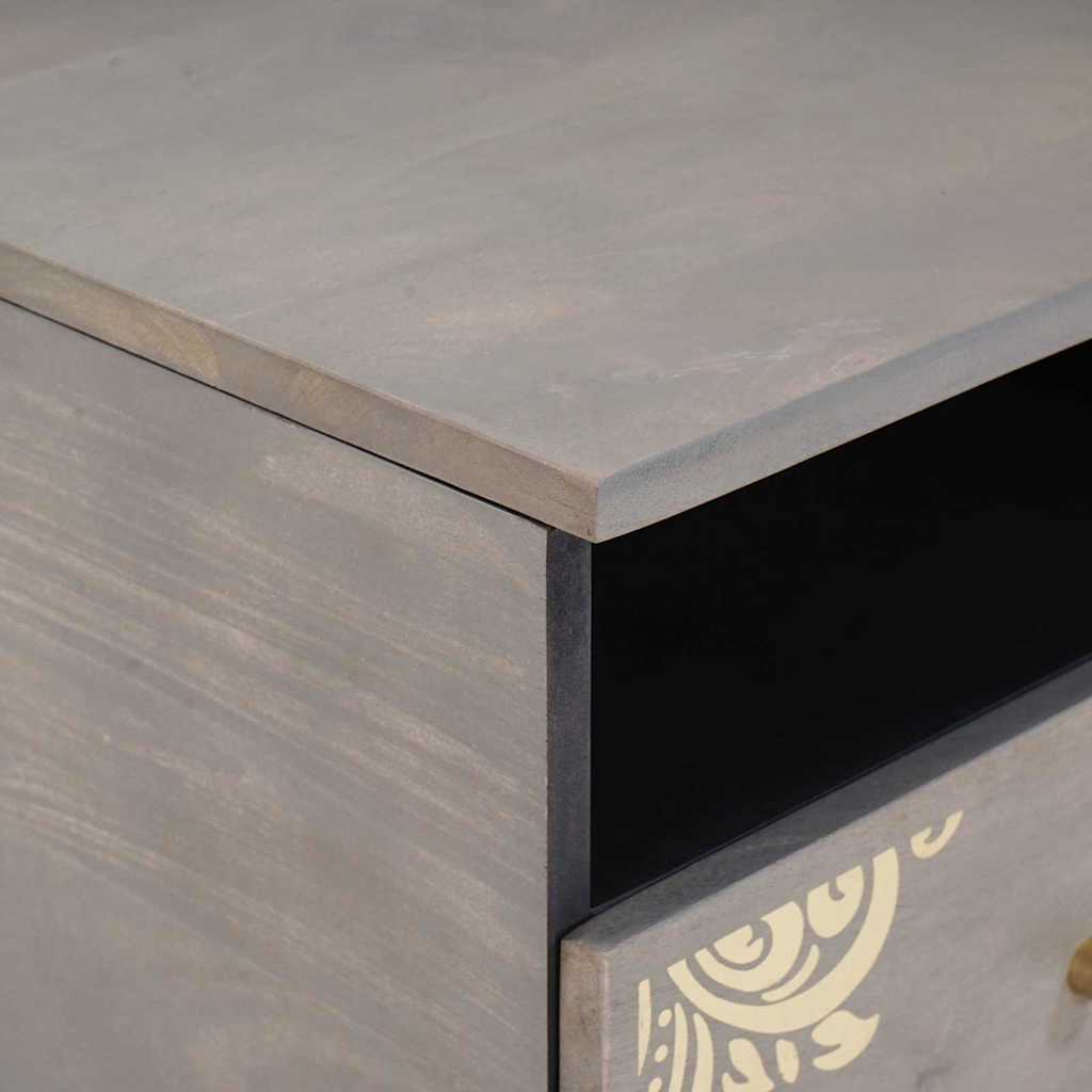 Coffee Table with Drawer Grey 80 x 54 x 40 cm Solid Mango Wood
