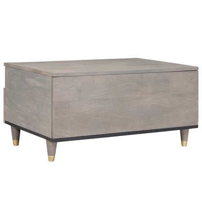 Coffee Table with Drawer Grey 80 x 54 x 40 cm Solid Mango Wood