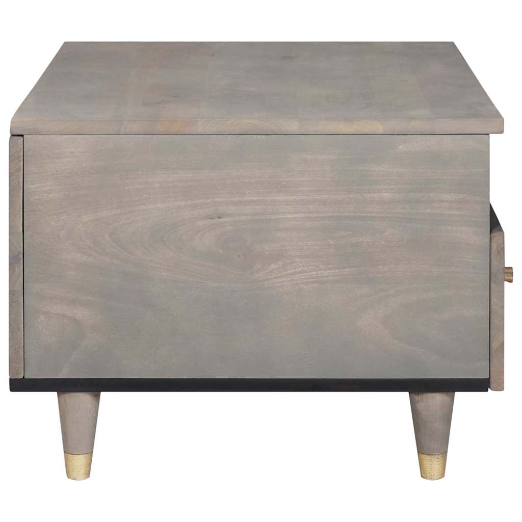 Coffee Table with Drawer Grey 80 x 54 x 40 cm Solid Mango Wood