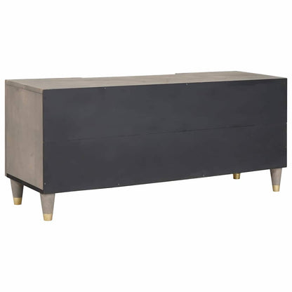 TV Cabinet with Drawer Grey 105 x 33 x 46 cm Solid Mango Wood