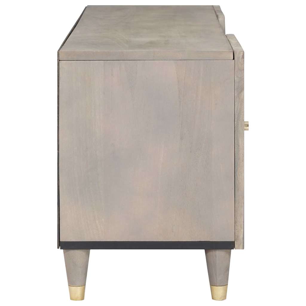 TV Cabinet with Drawer Grey 105 x 33 x 46 cm Solid Mango Wood