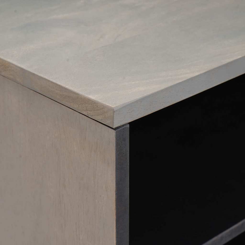 TV Cabinet with Shelf Grey 80 x 33 x 46 cm Solid Mango Wood