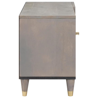TV Cabinet with Shelf Grey 80 x 33 x 46 cm Solid Mango Wood
