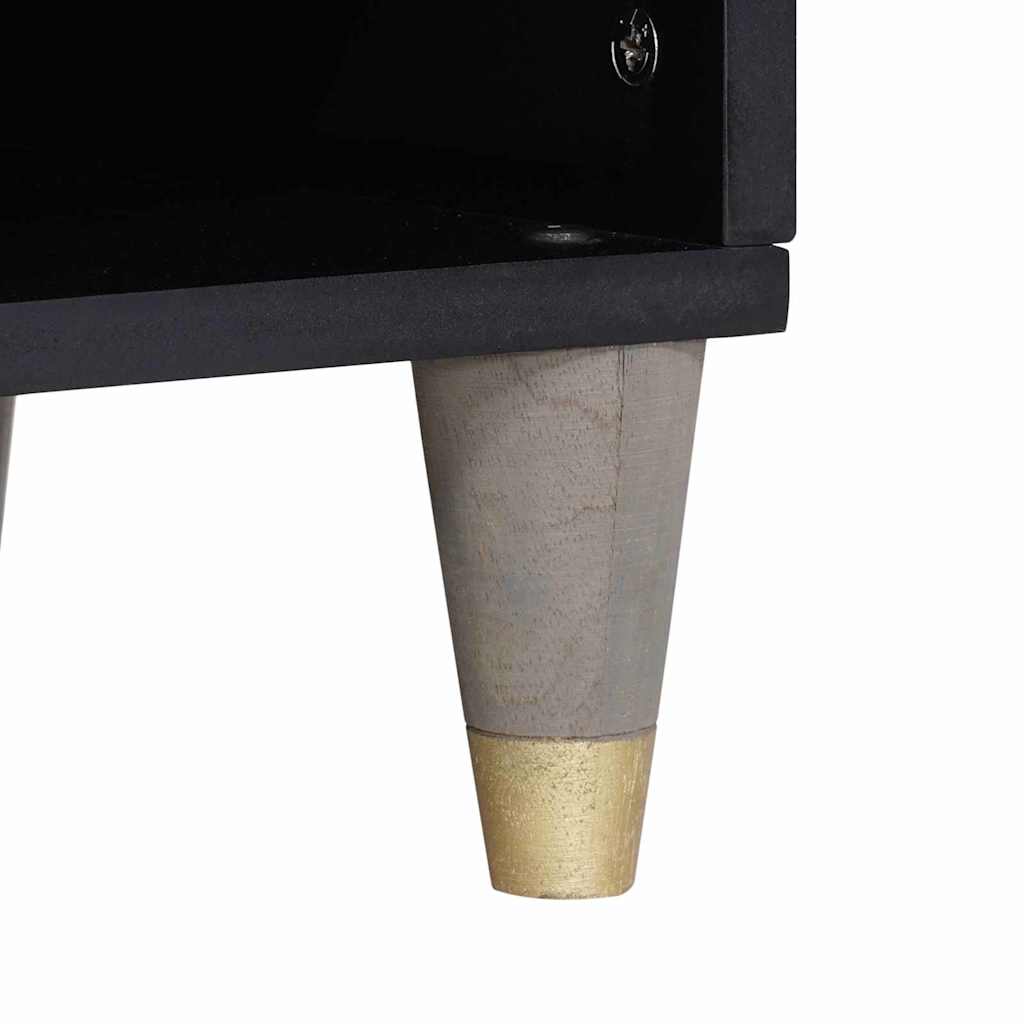 TV Cabinet with Drawer Grey 100 x 33 x 46 cm Solid Mango Wood