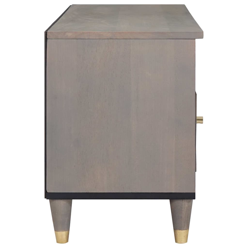 TV Cabinet with Drawer Grey 100 x 33 x 46 cm Solid Mango Wood