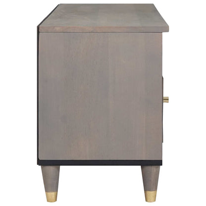 TV Cabinet with Drawer Grey 100 x 33 x 46 cm Solid Mango Wood