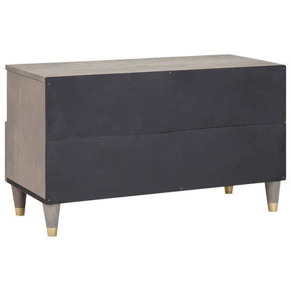TV Cabinet with Drawer Grey 80 x 33 x 46 cm Solid Mango Wood