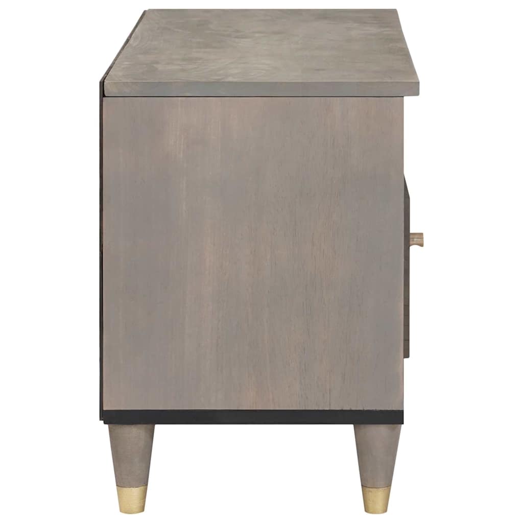 TV Cabinet with Drawer Grey 80 x 33 x 46 cm Solid Mango Wood