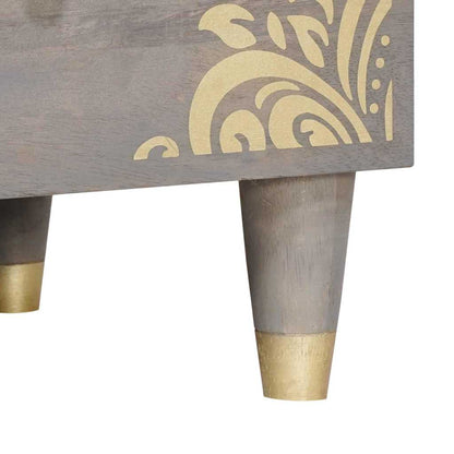TV Cabinet with Drawer Grey 100 x 33 x 46 cm Solid Mango Wood