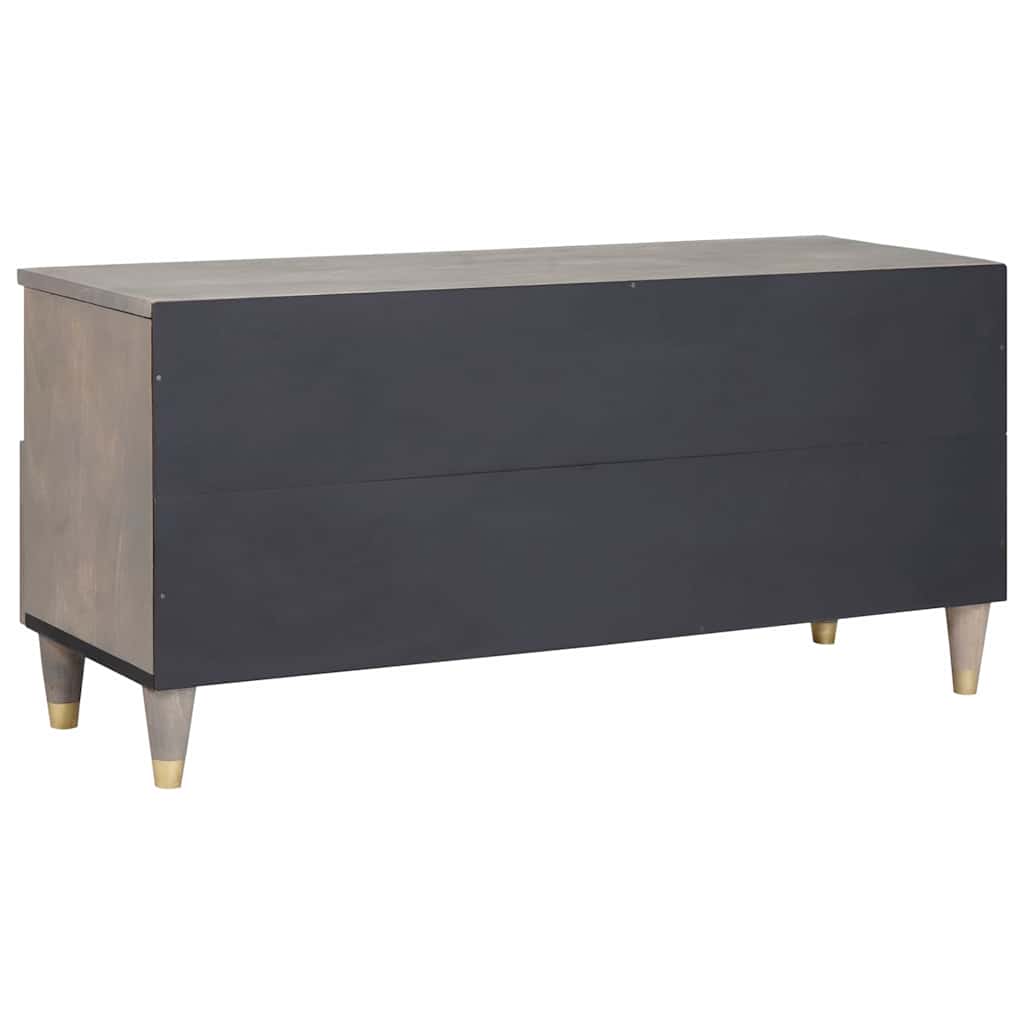 TV Cabinet with Drawer Grey 100 x 33 x 46 cm Solid Mango Wood