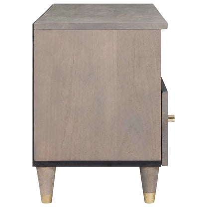 TV Cabinet with Drawer Grey 100 x 33 x 46 cm Solid Mango Wood