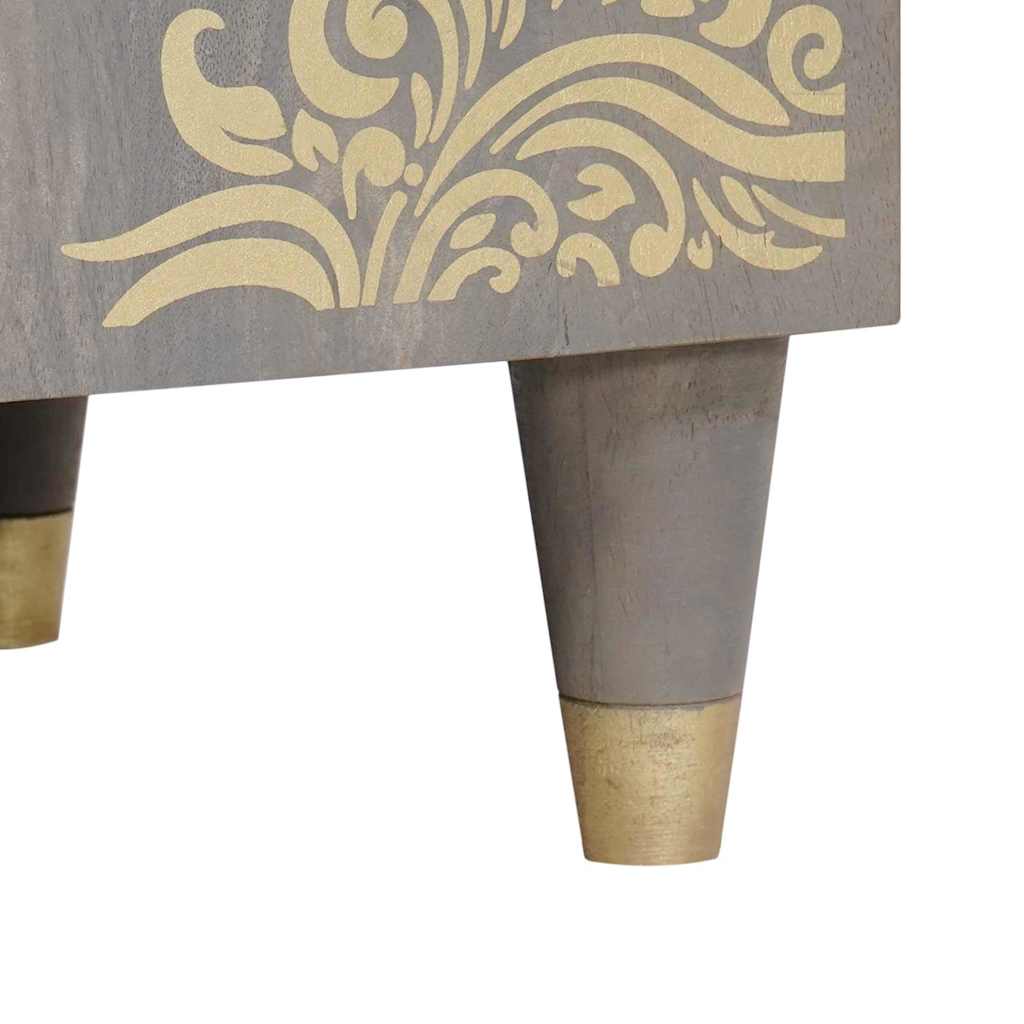 Sink cabinet with Storage Grey 62 x 33 x 58 cm Solid Mango Wood