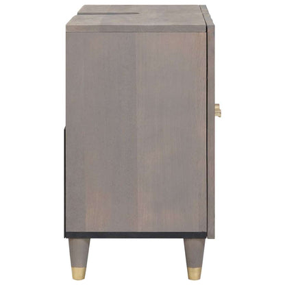 Sink cabinet with Storage Grey 62 x 33 x 58 cm Solid Mango Wood