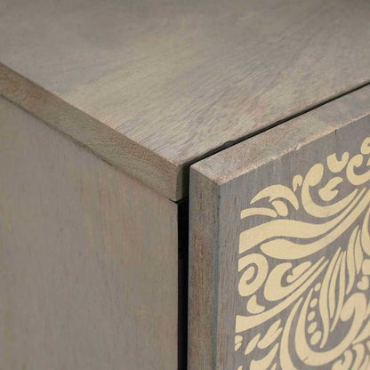 Wall Cabinet Wall-mounted Grey 38 x 33 x 48 cm Solid Mango Wood