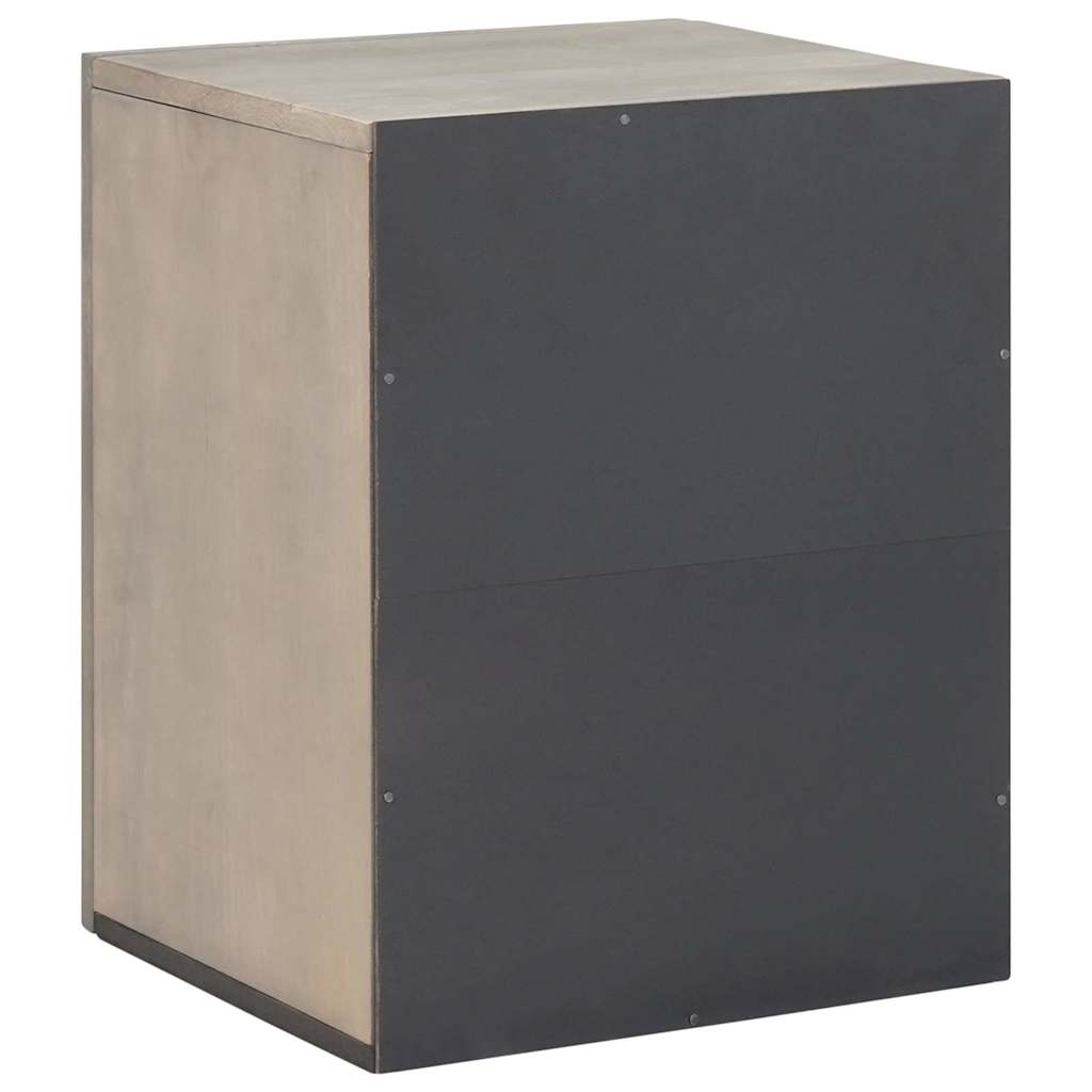 Wall Cabinet Wall-mounted Grey 38 x 33 x 48 cm Solid Mango Wood