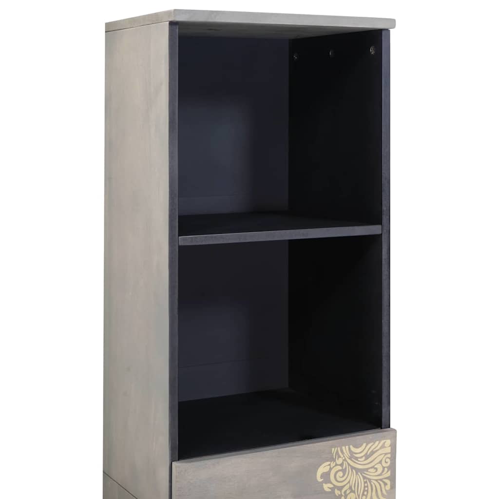 Bathroom Cabinet Grey 38 x 33 x 160 cm Solid Mango Wood