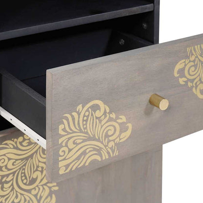 Bathroom Cabinet Grey 38 x 33 x 160 cm Solid Mango Wood