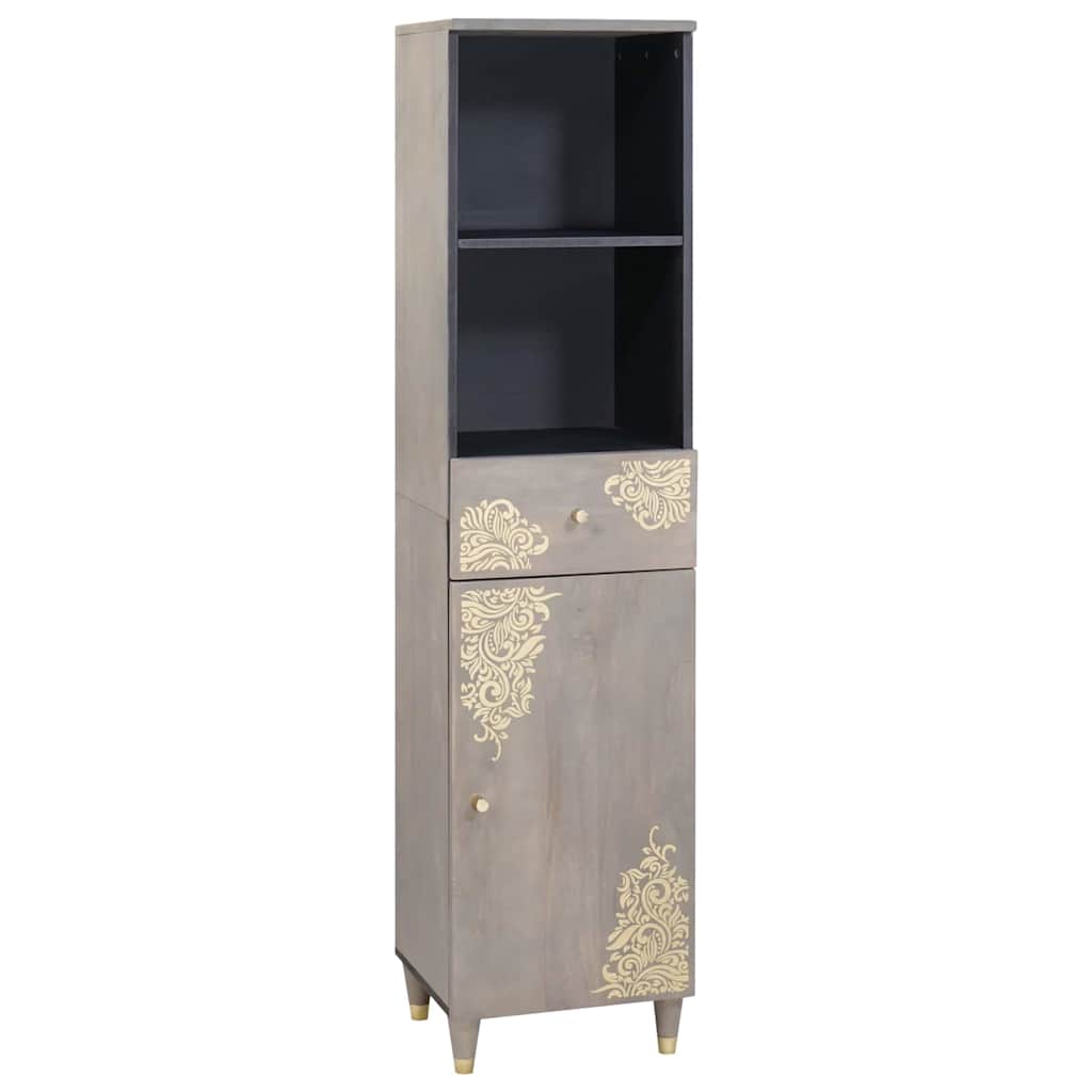 Bathroom Cabinet Grey 38 x 33 x 160 cm Solid Mango Wood