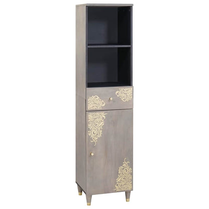 Bathroom Cabinet Grey 38 x 33 x 160 cm Solid Mango Wood