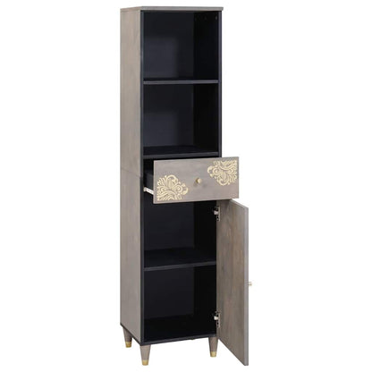 Bathroom Cabinet Grey 38 x 33 x 160 cm Solid Mango Wood
