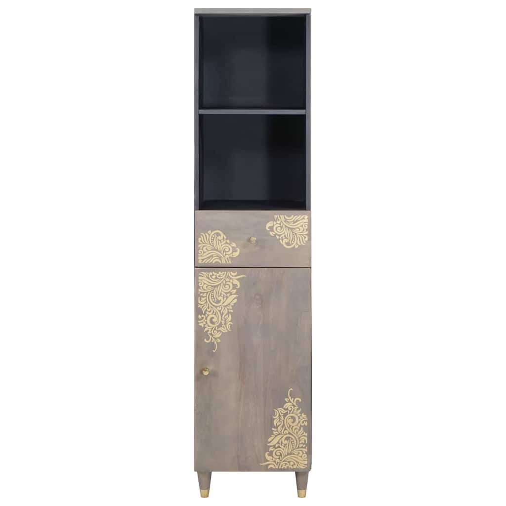 Bathroom Cabinet Grey 38 x 33 x 160 cm Solid Mango Wood
