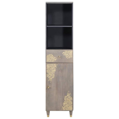 Bathroom Cabinet Grey 38 x 33 x 160 cm Solid Mango Wood
