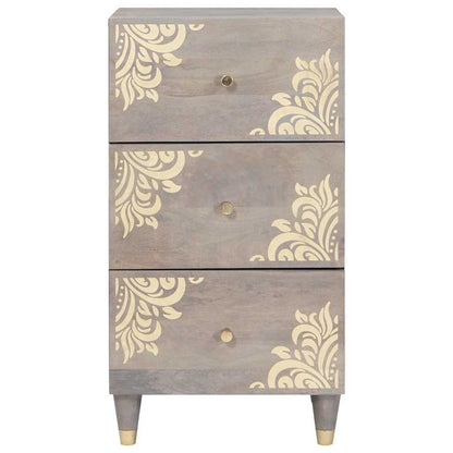 Sideboard Grey and Gold 40 x 33 x 75 cm Solid Mango Wood