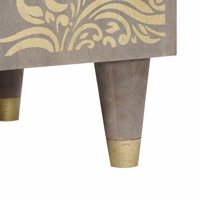 Sideboard Grey and Gold 60 x 33 x 75 cm Solid Mango Wood