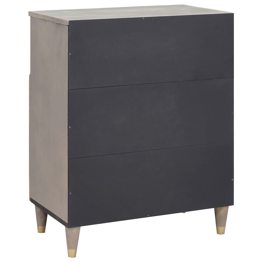 Sideboard Grey and Gold 60 x 33 x 75 cm Solid Mango Wood