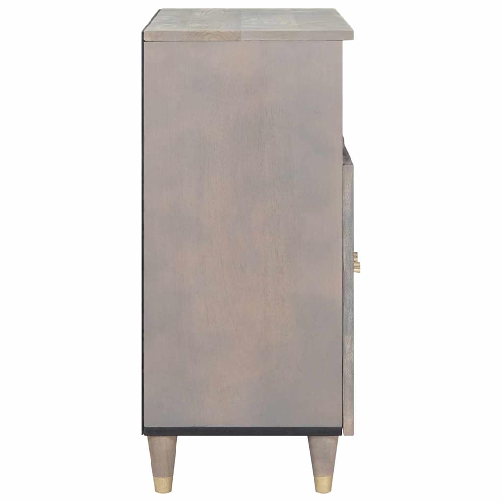 Sideboard Grey and Gold 60 x 33 x 75 cm Solid Mango Wood
