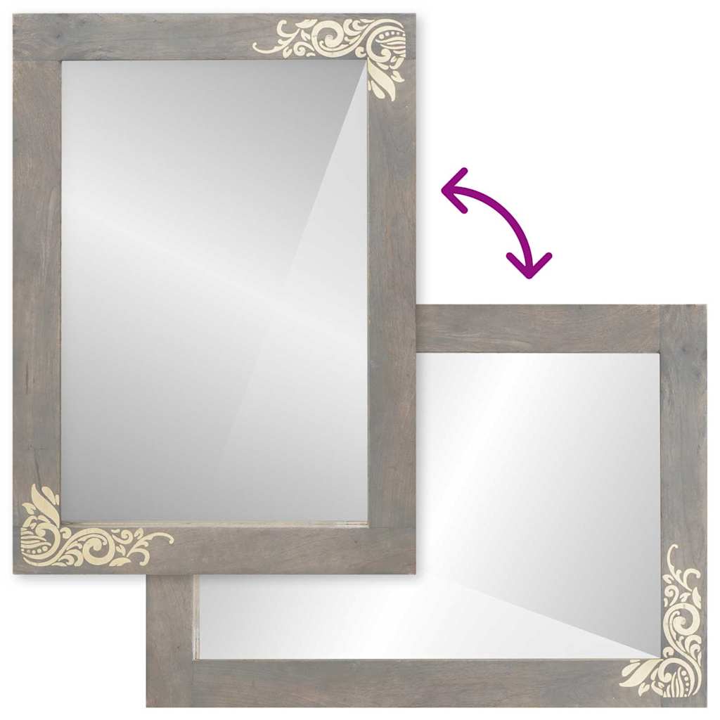 Bathroom Mirror with Mirror Grey 70 x 50 x 2.5 cm