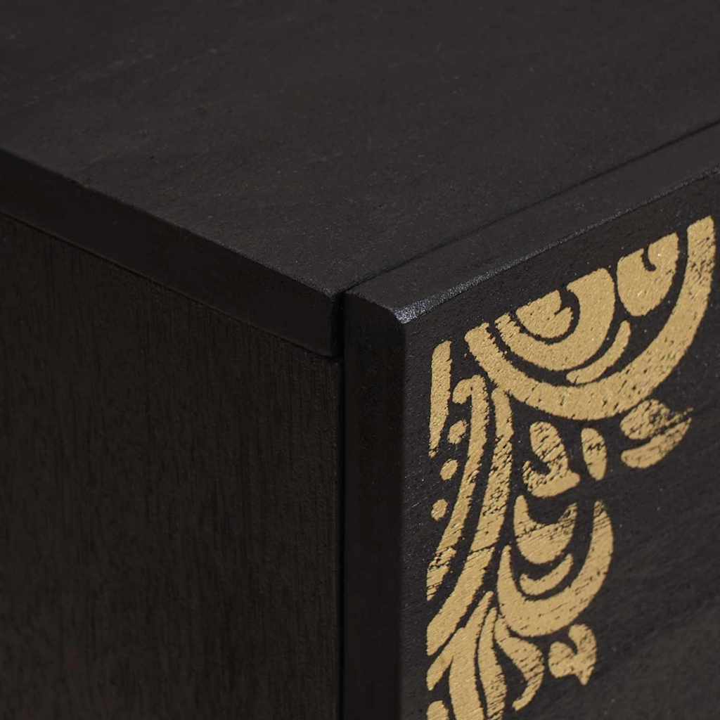 Bedside Cabinet 2 pcs Black 40 x 33 x 46 cm Solid Mango Wood