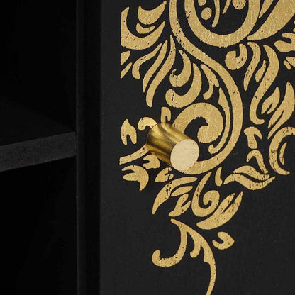 TV Cabinet with Shelf Black 105 x 33 x 46 cm Solid Mango Wood