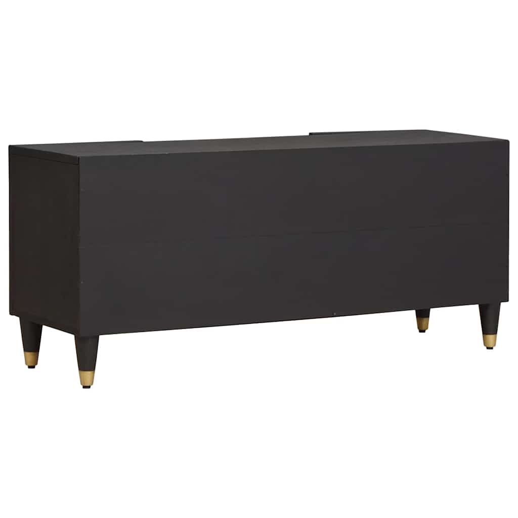TV Cabinet with Shelf Black 105 x 33 x 46 cm Solid Mango Wood